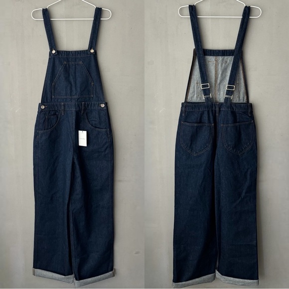 FRAME Le Italian Wide Leg Denim Overalls - Picture 6 of 16